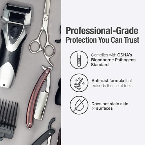 BARBICIDE Disinfectant Concentrate – Pint (16 Fl Oz) | EPA-Registered, Hospital-Grade Germicide for Salons & Barbershops | Anti-Rust Solution for Shears, Combs & Professional Tools thumbnail 5