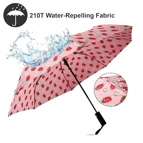 Nollia Compact Travel Umbrella with Auto Open – Windproof Folding Umbrella, Lightweight & Portable for Rain thumbnail 6