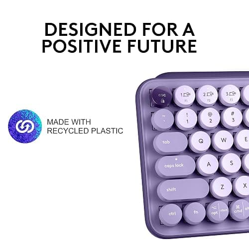 Logitech POP Keys Mechanical Wireless Keyboard - Cosmos | Customizable emoji keys, durable compact design, USB connectivity, multi-device, multi-OS compatible thumbnail 5