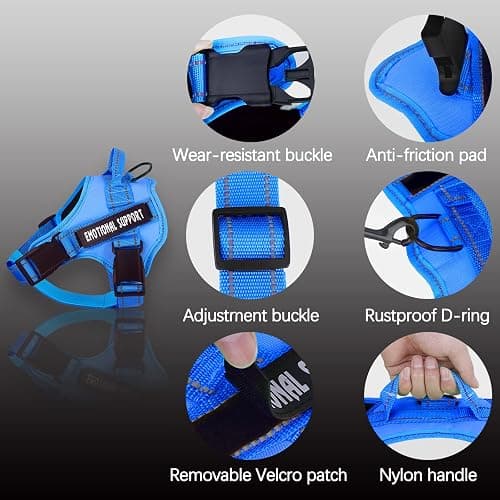 voopet Service Dog Harness, Emotional Support Pet Vest Harness, Reflective Breathable and Adjustable No-Pull ESA Dog Harness for Small Medium Large Dogs (with 4 PCS Removeable Tags) thumbnail 2