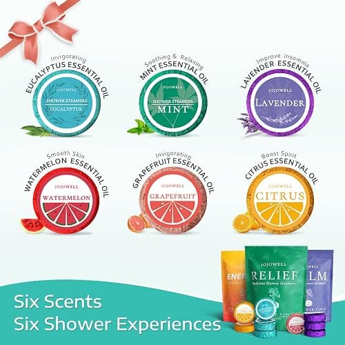 JoJowell Shower Steamers Aromatherapy - 18 Pack Birthday Gifts for Women Men, Fathers Day Gift for Dad Husband from Wife Daughter, Self Care with Natural Essential Oils Relaxation Home SPA thumbnail 6