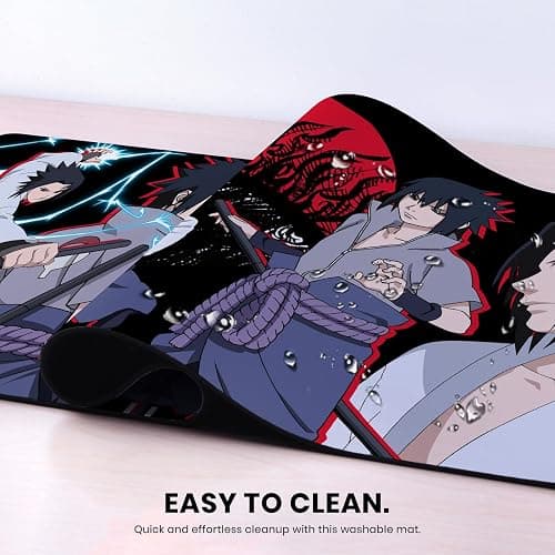 Head Case Designs Officially Licensed Naruto Shippuden Sasuke Graphic Art 37.4 x 15.75 x 0.16 inches (900 x 400 mm) - XL Gaming Office Desk PC Keyboard Mouse Mat Pad thumbnail 7