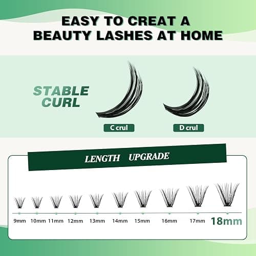 Lash Clusters 300pcs Individual Lashes 40D 0.07C Curl 11mm DIY Eyelash Extension KEYYOU Large Tray Volume Soft&Natural Cluster Lashes(40D-0.07C,11） thumbnail 4