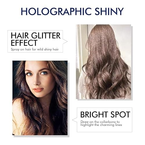 Ragkun Body Glitter, Body Glitter Spray, Glitter Spray for Hair and Body, Long-Lasting and Quick-Drying Silver Glitter Hairspray Suitable for Stage, Festival Rave and Makeup Prom (2.11 Fl Oz) thumbnail 3