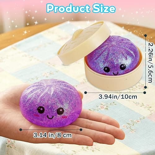 4PCS Dumpling Squeeze Toy, Dumplings Squishy Flashing Dumpling Squishies Stress Ball，Dumplings Squeeze Stress Anxiety Relief for Kids & Adults thumbnail 2