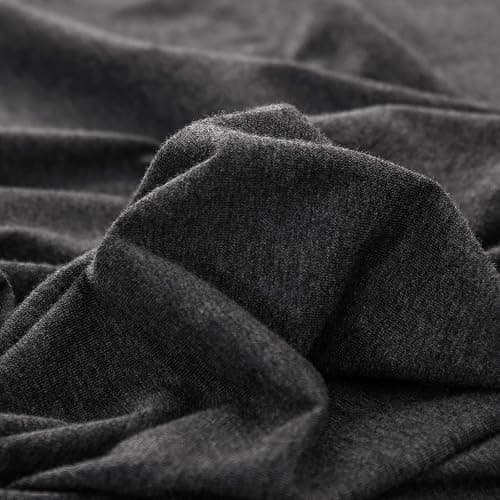 PURE ERA Jersey Knit Duvet Cover Set 100% T-Shirt Cotton Super Soft Comfy 3pc Bedding Set with Zipper Closure (Heather Charcoal Grey, Cal King) thumbnail 5