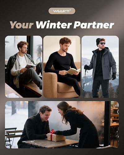 WEERTI Thermal Underwear for Men Long Johns with Fleece Lined Base Layer Men Cold Weather Top Bottom thumbnail 6