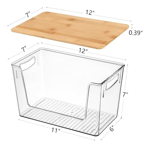 2 Pack Trash Bag Holder Dispenser, Extra Large Garbage Bags Holder, Stackable Trash Bag Holder with Bamboo Top for Laundry Room & Under Sink thumbnail 7