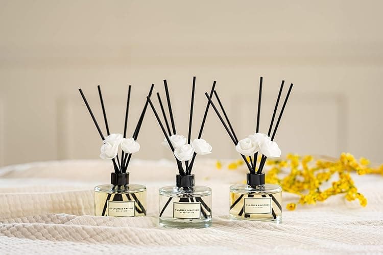 CULTURE & NATURE Reed Diffuser Set 6.7oz (200ml) Clean Cotton Scented Diffuser with Sticks Home Fragrance Reed Diffuser for Bathroom Shelf Decor thumbnail 5