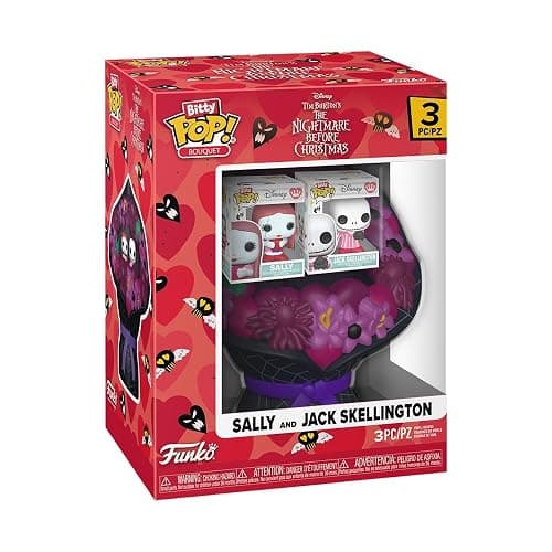 Funko Bitty Pop! Bouquet: The Nightmare Before Christmas - Sally and Jack Skellington - 0.9 Inch (2.2 Cm) Collectable - Gift Idea - Party Bags - Stocking Stuffers - Image 1