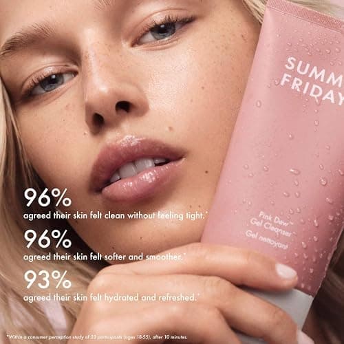 Summer Fridays Pink Dew Gel Facial Cleanser - pH-Balanced Foaming Gel Face Wash for Oily, Blemish-Prone + Sensitive Skin - Refreshing + Hydrating Gentle Face Cleanser for Soft, Radiant Skin (5 fl oz) thumbnail 3