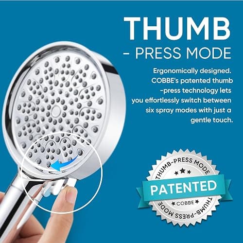 Cobbe Filtered Shower Head with Handheld, High Pressure 6 Spray Mode Showerhead with Filters, Water Softener Filters Beads for Hard Water - Remove Chlorine - Reduces Dry Itchy Skin, Chrome thumbnail 3