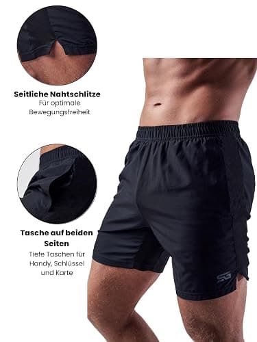 Satire Gym - Sporthose Herren kurz mit Taschen - Sport Shorts Männer als Laufhose Gymshorts (Running, Bodybuilding, Fitness) thumbnail 4
