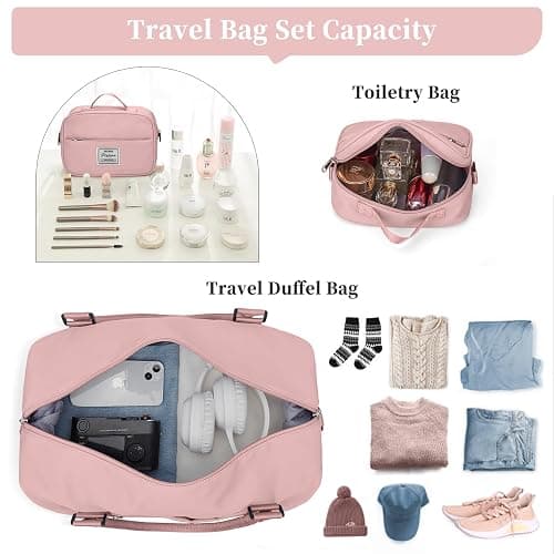Weekender Bags for Women,Personal Item Travel Bag with Shoes Compartment,Overnight Travel Duffel Bag with Toiletry Bag thumbnail 4