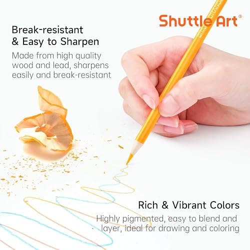 Shuttle Art 80 Colored Pencils, Colored Pencils for Adult Coloring, Soft Core Color Pencil, Drawing Supplies for Adults Kids Artists Beginners Drawing Coloring Sketching thumbnail 5