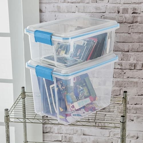 Sterilite 6-Pack Gasket Box, Weather-Resistant Storage Bins with Latching Lids, 12 Quart - Heavy-Duty Organizing Containers for Closet, Bathroom, and Office thumbnail 2
