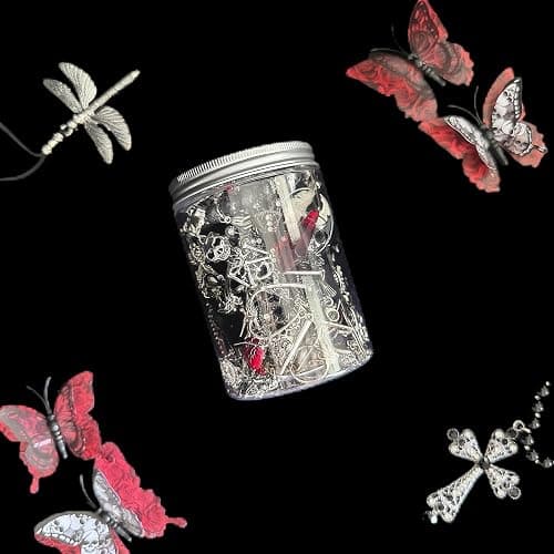 Swytaris 45-50 pcs Mystery Jewelry Jar, Surprise Gothic Jewelry Set for Woman, includes Gothic Punk Witch Necklaces, Earrings, Rings, Bracelets and Hair Clips, Unique Goth Jewelry Box Gift for Her thumbnail 4