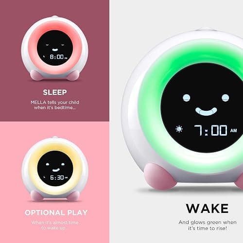 LittleHippo Mella: Kids Alarm Clock, Ready to Rise Children's Sleep Trainer, Night Light, Sound Machine and OK to Wake for Toddlers and Kids - Blush Pink (Updated 2025) - Image 1