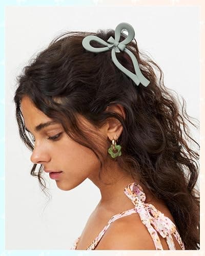 5" Extra Large Bow Hair Clips Women Cute Bow Claw Clip 4PCS Jumbo Hair Claw Clips for Thick and Long Hair Bows thumbnail 4