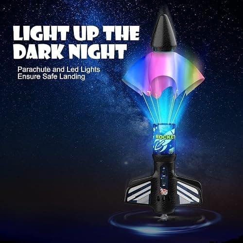 Rocket Launcher for Kids, Self Launching Motorized Air Rocket Toy, Outdoor Toys for Ages 8-12, Model Rockets with Parachute Safely Land, Spaceship Launch up to 200 ft Birthday Gifts for Boys thumbnail 3