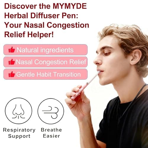 MYMYDE Herbal Diffuser Pen - Strawberry Mint Extract -Herbal Aromatherapy Stick -Lung Detox - Oral Freshening - Nasal Congestion Relief - for Women, Men and Friends thumbnail 2