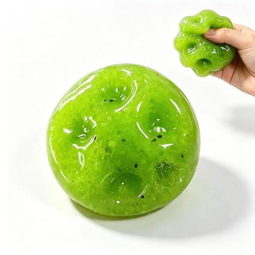 Kiwi Slushy Texture Fidget Squishy Toy, Soft Gel Sensory Toy with Crunchy Sounds When Squeezed, Stress‑Relief Hand Squeeze Toy, Office & Party Relax Gift (Slushy Kiwi) - Image 1