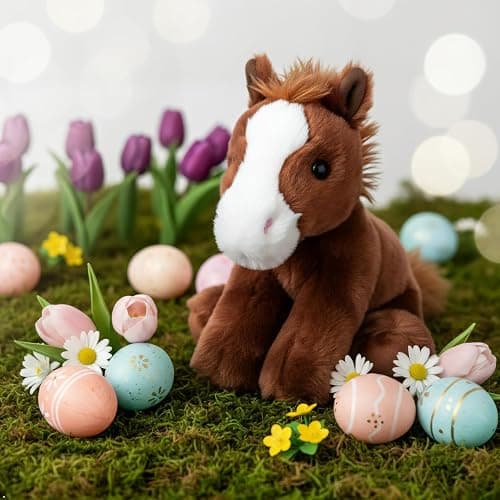 The Petting Zoo Floppy Horse Stuffed Animal Plushie, Gifts for Kids, Wild Onez Wildlife Animals, Horse Plush Toy 8 inches thumbnail 6