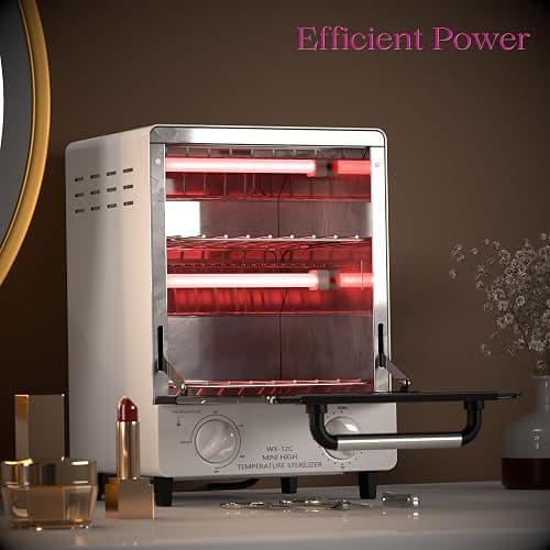 Sterilizer for Nail Tools, 12L Multifunctional High Temperature Cleaning Dry Box Stainless Steel with Temp Control, Timer, 2 Stainless Trays, Tweezer Sterilizer, Nail Salon Equipment, 110V 1000W thumbnail 2