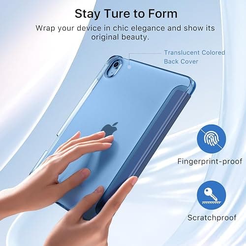 MoKo for iPad (A16) 11th Generation Case 11 Inch 2025, iPad 10th Generation Case 10.9 Inch 2022 with Pencil Holder, Slim Light Trifold Protective Cover with Hard PC Translucent Back Shell, Navy Blue thumbnail 5