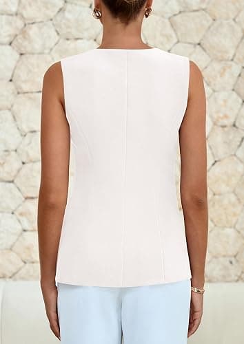PRETTYGARDEN Blazer Vest Tops for Women Sleeveless Button Down Business Casual Outfits Work Suit Vests Waistcoat thumbnail 2