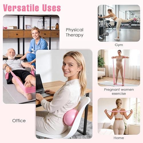 Pilates Kit for Home Workouts, Pilates Equipment Home Pilates Essentials Kit for Women with Pilates Ring and Ball Set, Socks, ankle resistance bands with cuffs, Resistance Band and Massage ball thumbnail 7
