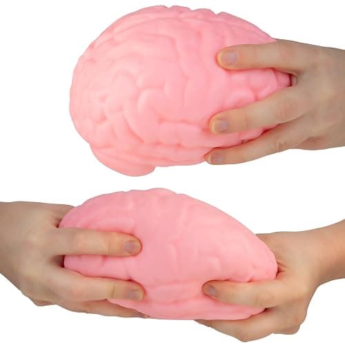 ORB Easy Sqweezy Jumbo Brainy - Squeeze This Big, Fun, Squishy, Slow Rising, Extra Soft Giant Brain for Stress Relief - Original Sensory / Fidget Novelty Toy and Gift for Kids and Adults thumbnail 5