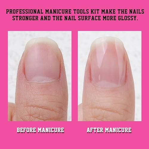 FANDAMEI Nail Files and Buffers, Manicure Tools Nail Care Kit with Nail File, Nail Buffer Block, Cuticle Care for Women with Nippers, Pusher Peeler. Cuticle Oil and Nail Prep Kit. thumbnail 7