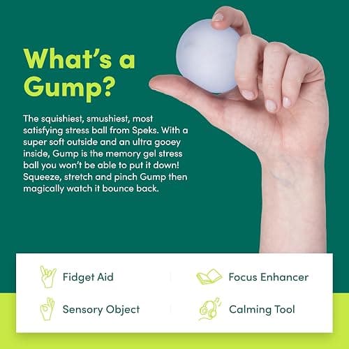 Speks Gump Stress Balls | Ultra Soft Squishy Fidget Toy for Adults & Teens | Stress Relief & Desk Toy | Tri-Color thumbnail 3