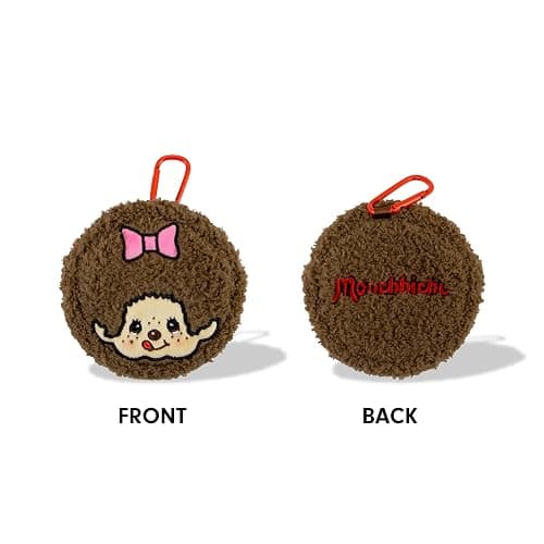 Sonix x Monchhichi Plush Earbud Pouch | Tech Keychain Bag Charm, Fuzzy Plush Character Coin Purse for Small Accessories, Earbuds | Monchhichi Girl thumbnail 3