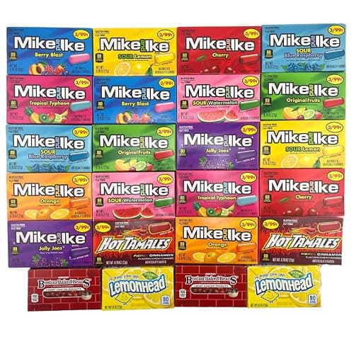 Mike and Ike Candy Variety pack - 24 packs includes Jolly Joes, Sour Watermelon, Cherry, Berry blast and more, 0.78 oz per box, 2 boxes for each flavor and 12 flavors total - Image 1