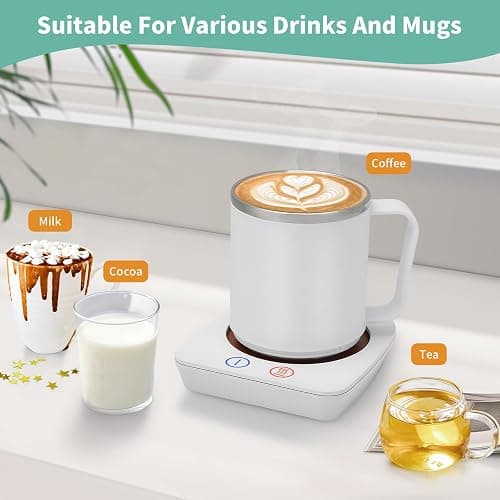 VOBAGA Mug Warmer, Coffee Warmer with 15OZ Mug Set for Home Office Home Desk, Coffee Cup Warmer with 3 Temperature Settings for Tea, Cocoa with Auto Shut Off for Holiday Birthday Coffee Gifts thumbnail 5