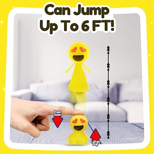 Liberty Imports 24 PCS Jumping Emoticon Popper Spring Launchers LED Light Up Toy Bouncy Party Favors Supplies and Goodie Bag Fillers for Kids, Toddlers (Classic Edition) thumbnail 6