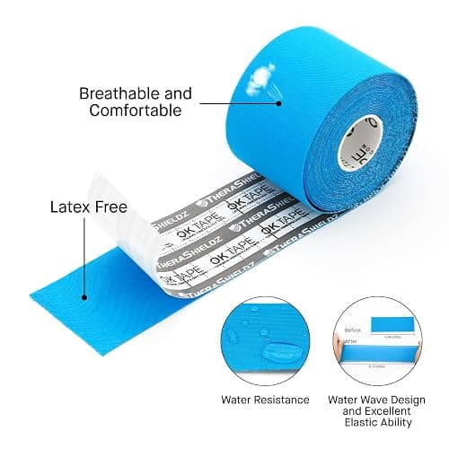 OK TAPE Regular Kinesiology Tape (4 Pack), Original Cotton Athletic Tape for Support Muscle Joint Knee, Sports Waterproof Tape Uncut Strips Latex Free, Hypoallergenic, 2in×16.4ft - 4 Colors thumbnail 3