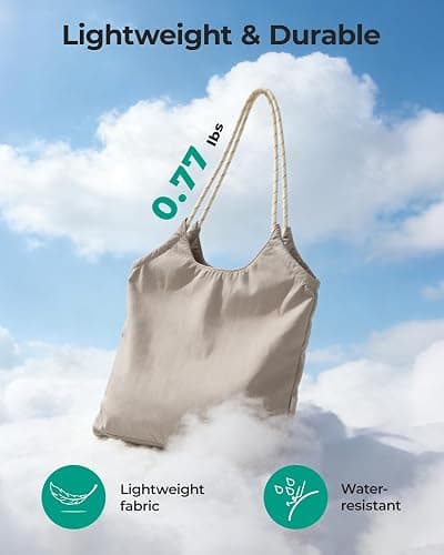 BAGSMART Tote Bag for Women, Travel Tote Beach Bag with Zipper for Gym | Packable Tote Bag for Travel, 12.5L Lightweight Tote Bag for Work, Beach Tote Pool Bag for Beach thumbnail 7