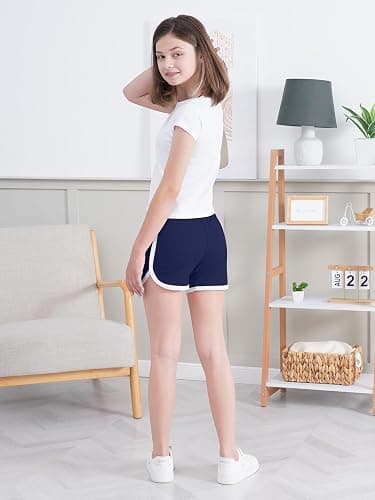 Aikuco 4 Packs Girls Athletic Shorts Toddler Soccer Running Active Dolphin Dry-Fit Kids Gym Workout Performance Shorts thumbnail 2