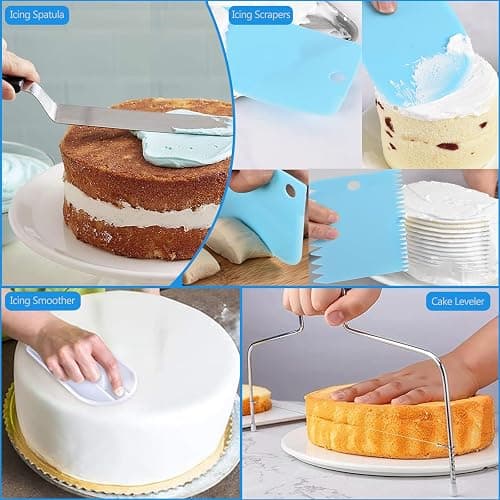 Makmeng 268PCS Cake Decorating Kit - Cake Decorating Tools with Cake Turntable, Piping Bags and Tips Set, 2 Icing Spatulas, 3 Cake Scraper, Russian Piping Kit - Baking Supplies for Beginners thumbnail 4