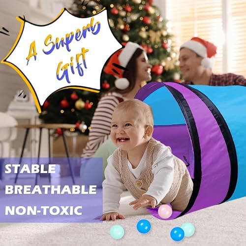 Kids Play Tunnel for Toddlers,Pop Up Crawl Through Tunnel Play Tent for Baby Infant Children or Pet,Indoor & Outdoor Toys for Boy and Girl Backyard Playset thumbnail 4