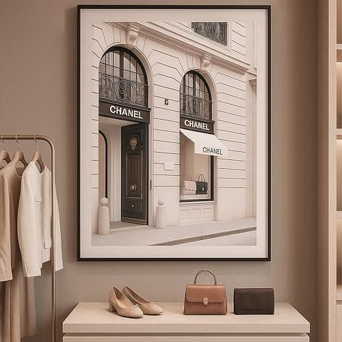 Dekomundo Chanel Shop Paris Poster, 30 x 40 cm for Framing, Modern Wall Decoration for Living Room, Bedroom and Office thumbnail 4