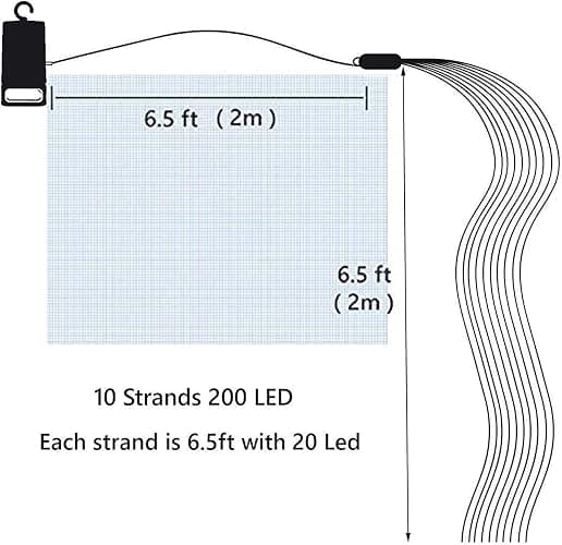 VOOKRY 10 Strands 200 LEDs Hanging Twinkle Fairy Lights Battery Operated with Remote, Waterproof Waterfall Vine String Lights Silver Wire Branch Lights with Timer for Outdoor DIY Watering Can Lights thumbnail 7
