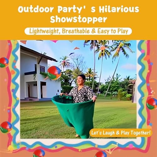 Granny Pants Yard Game, Granny Pants Outdoor Game - Oversized Giant Pants Game with Bouncy Balls & Pump, Backyard Parties, Field Day Fun for Adults & Kids thumbnail 3