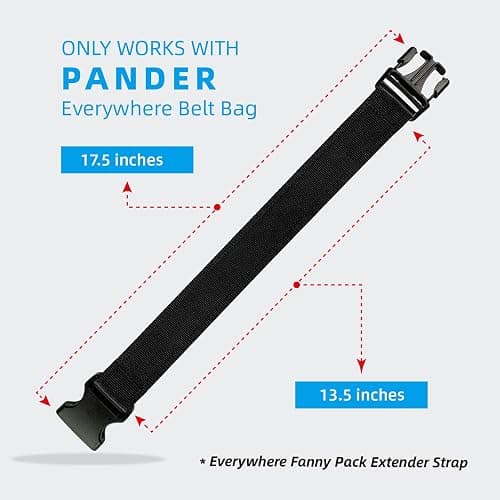 Pander Belt Bag Strap Extender – Fits Only Pander 1L and Larger Belt Bags, Adds 13.5” Length, Nylon Extension Strap, Not for Other Brands, Black thumbnail 4