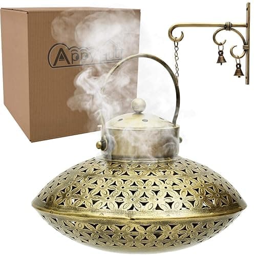 AppyHut Hanging Incense Burner, Cone Charcoal Resin Incense Holder,Vintage Antique Home Room Wall Decor,House Warming Spiritual Reiki Yoga Meditation Gifts for Women Men,Zen Hippie Bohemian Boho Decor thumbnail 5