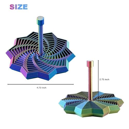 3D Printed Star Fidget Toys Adults Teen with Detachable Handle, Dual Motion Sensory Toys with Auditory Feedback,Color-Changing Spiral for Stress Relief and Focus,Gifts for ADHD and Office Desk thumbnail 2