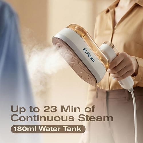ECSteam Steamer for Clothes & Iron 2 in 1, Portable Clothes Steamer Handheld & Travel Steam Iron for Clothes, 1200W 20s Fast Heat-Up, Foldable Design, 180ml Tank, 23 Min Steam, 120V Wrinkle Remover thumbnail 4